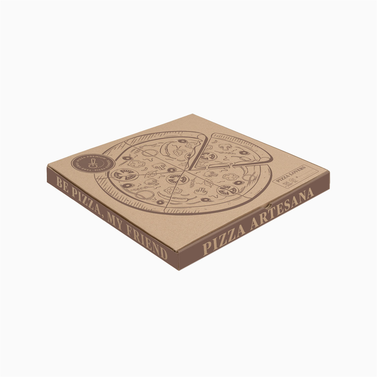 Caja Pizza Cartón Kraft Mediana