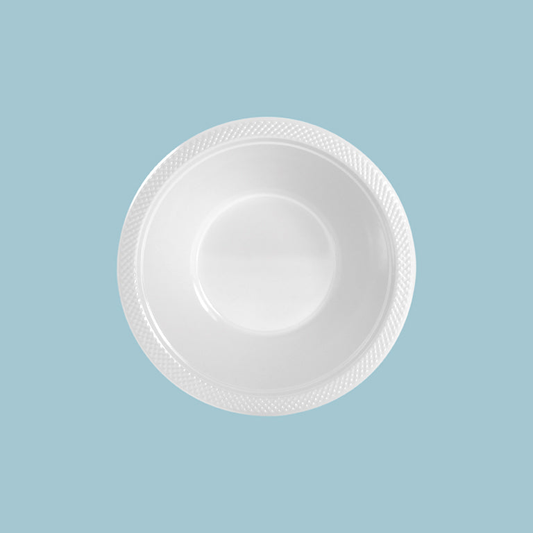 Bol Plástico Reutilizable Redondo Premium 18 cm Blanco
