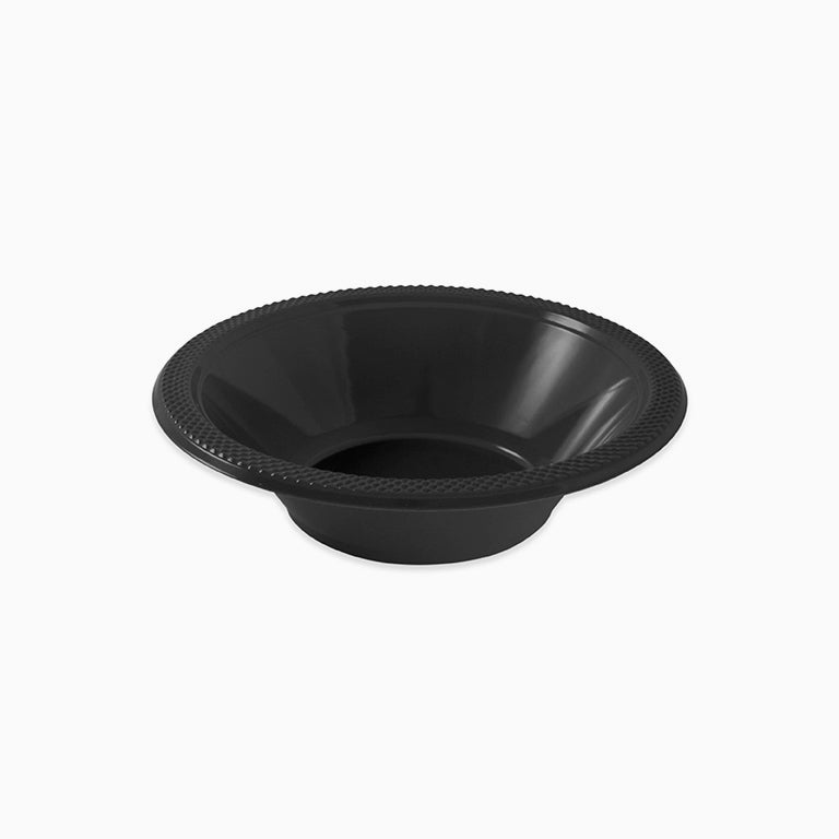 Bol Plástico Reutilizable Redondo Premium 18 cm Negro