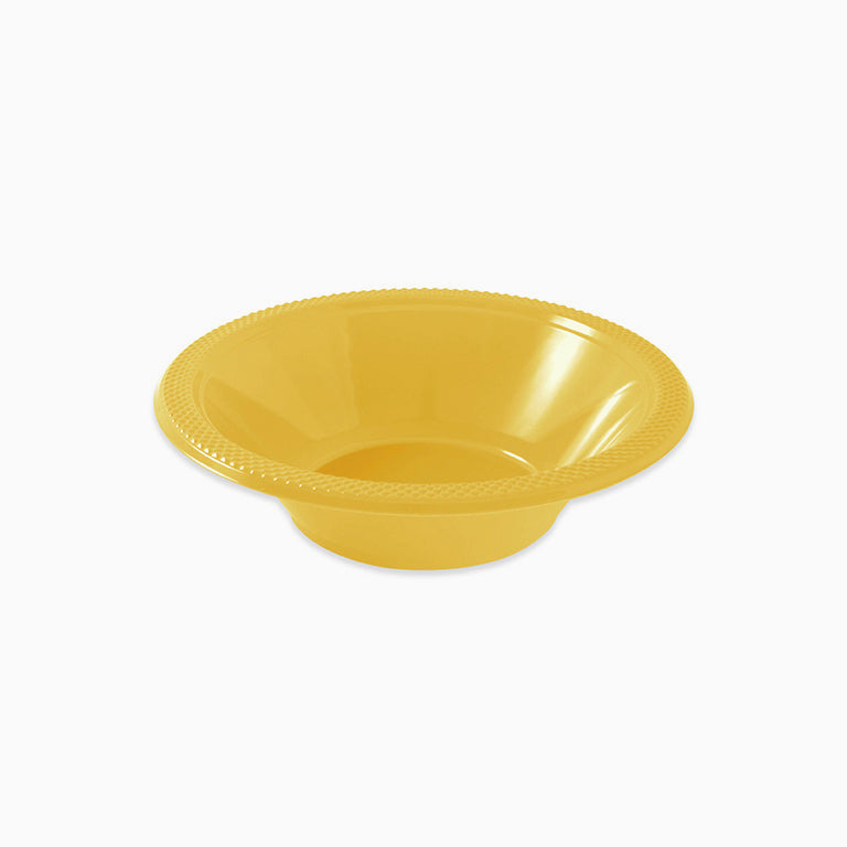 Bol Plástico Reutilizable Redondo Premium 18 cm Oro