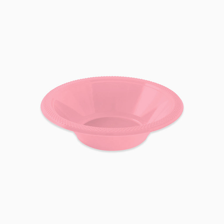 Bol Plástico Reutilizable Redondo Premium 18 cm Rosa Pastel