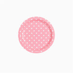 Plato Llano Redondo Postre Cartón Lunares Ø 18 cm Rosa Pastel (8 uds)