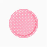 Plato Llano Redondo Cartón Lunares Ø 23 cm Rosa Pastel (6 uds)