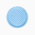 Plato Llano Redondo Cartón Lunares Ø 23 cm Azul Pastel (6 uds)