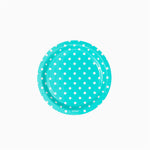 Plato Llano Redondo Postre Cartón Lunares Ø 18 cm Verde Menta (8 uds)