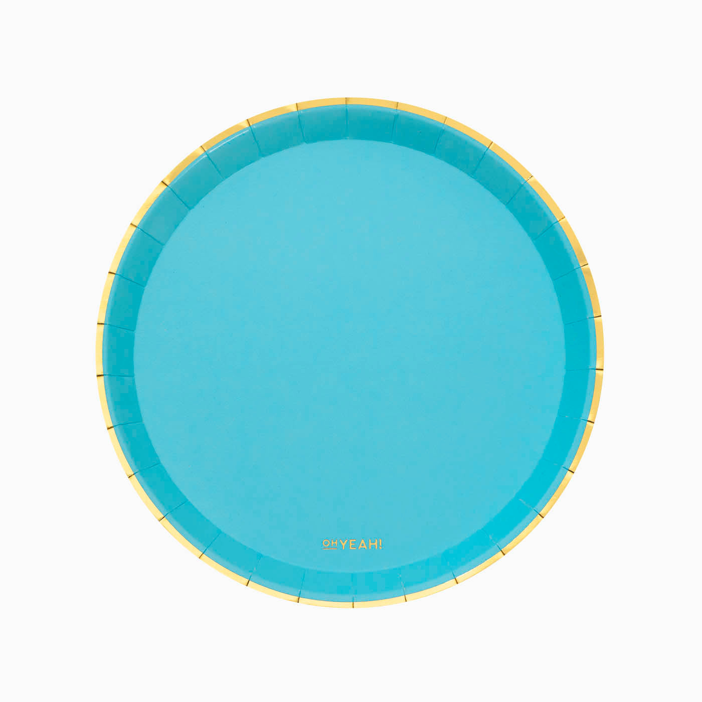 Plato Cartón Llano Redondo Metalizado Ø20,5 cm Azul Pastel 8 uds