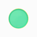 Plato Llano Redondo Postre Cartón Metalizado Ø 17 cm Verde Menta (10 uds)