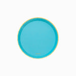 Plato Llano Redondo Postre Cartón Metalizado Ø 17 cm Azul Pastel (10 uds)