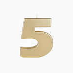 Vela XXL Metalizada Número 5 Oro 1 Unidad