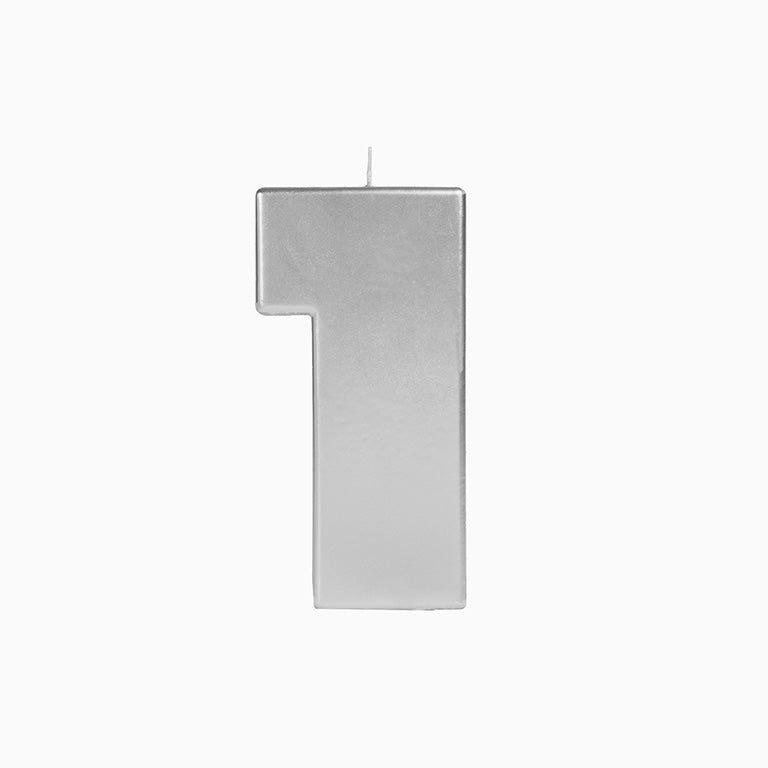 Vela XXL Metalizada Número Plata / Pack 1 ud