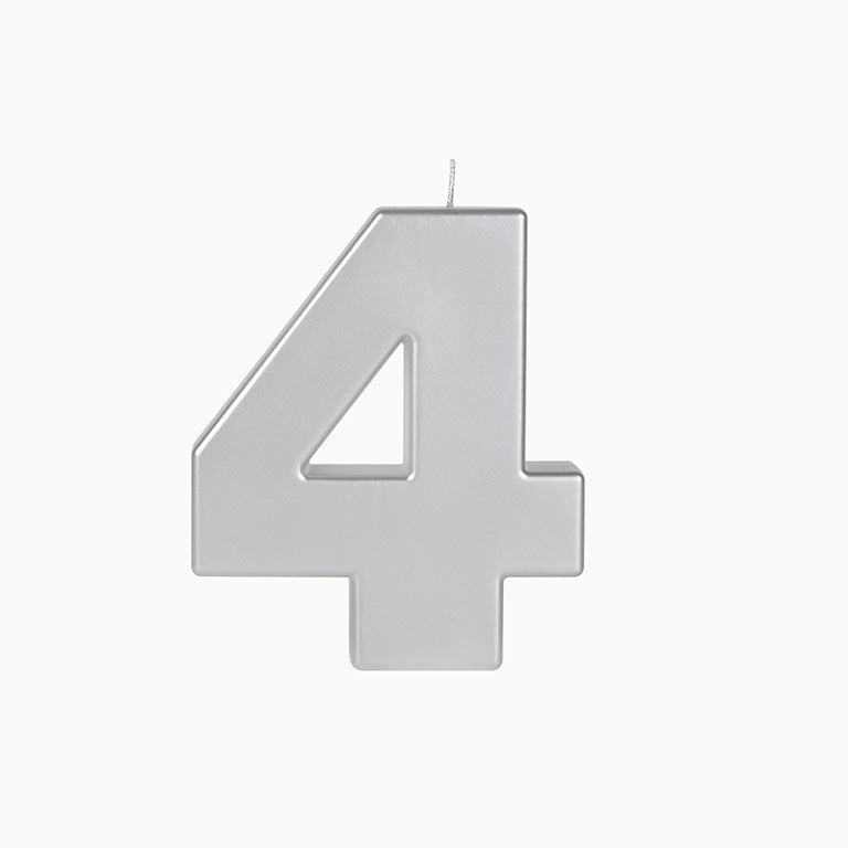 Vela XXL Metalizada Número Plata / Pack 1 ud