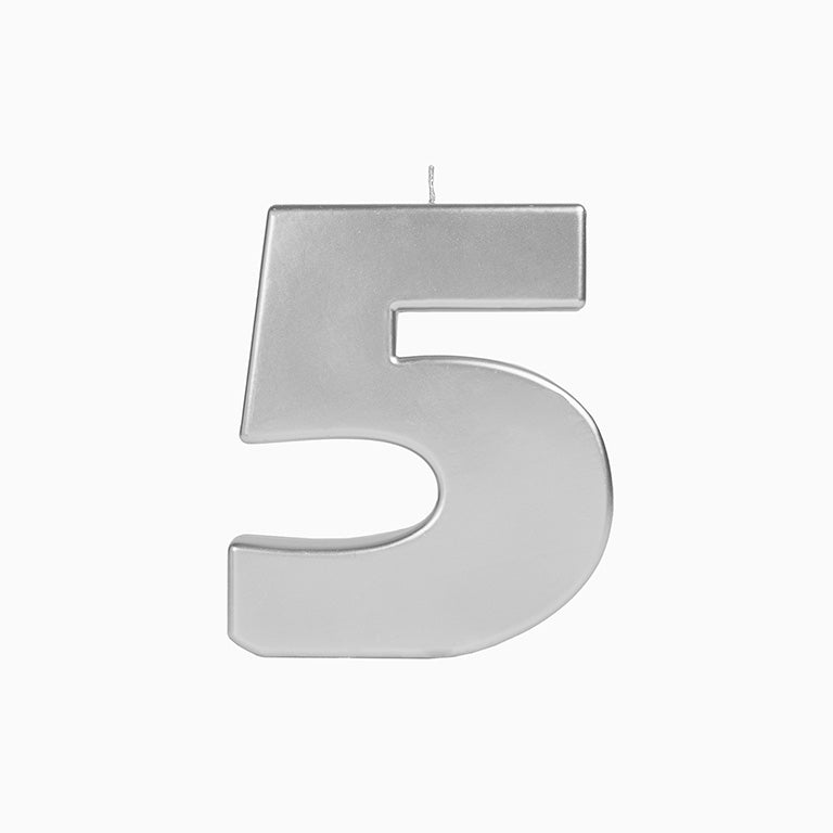 Vela XXL Metalizada Número Plata / Pack 1 ud