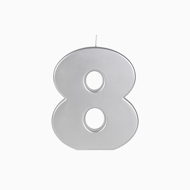 Vela XXL Metalizada Número Plata / Pack 1 ud