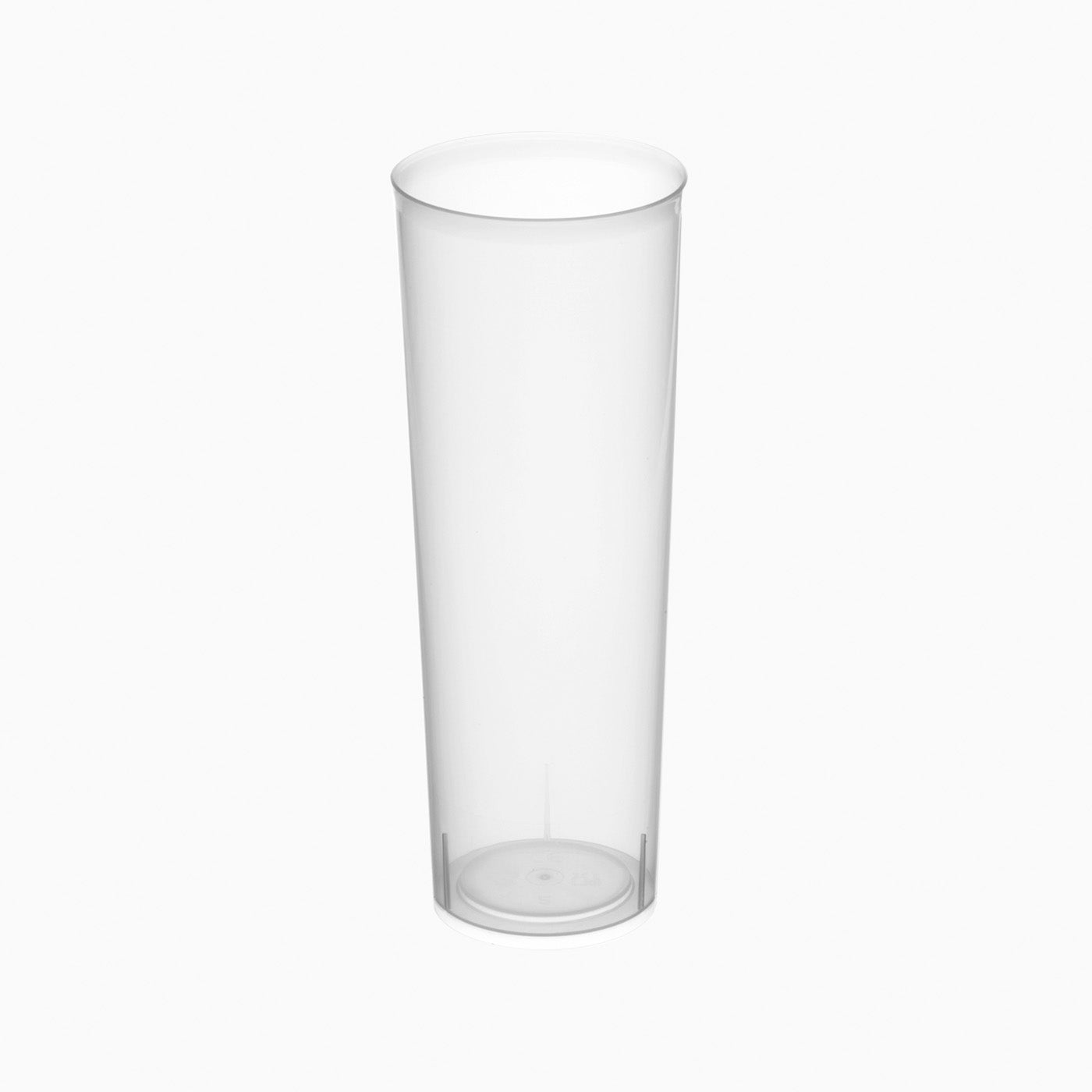 Vaso de Tubo Irrompible Plástico Reutilizable PP 300cc Transparente 10 uds