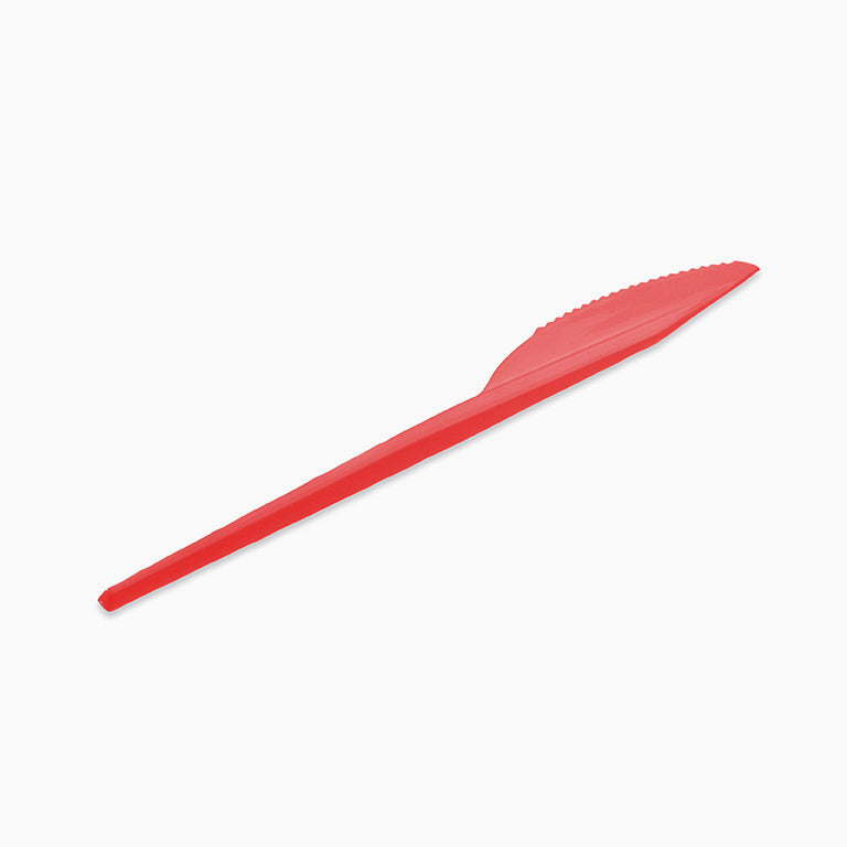 Cuchillo Plástico Reutilizable 16.5 cm Rojo