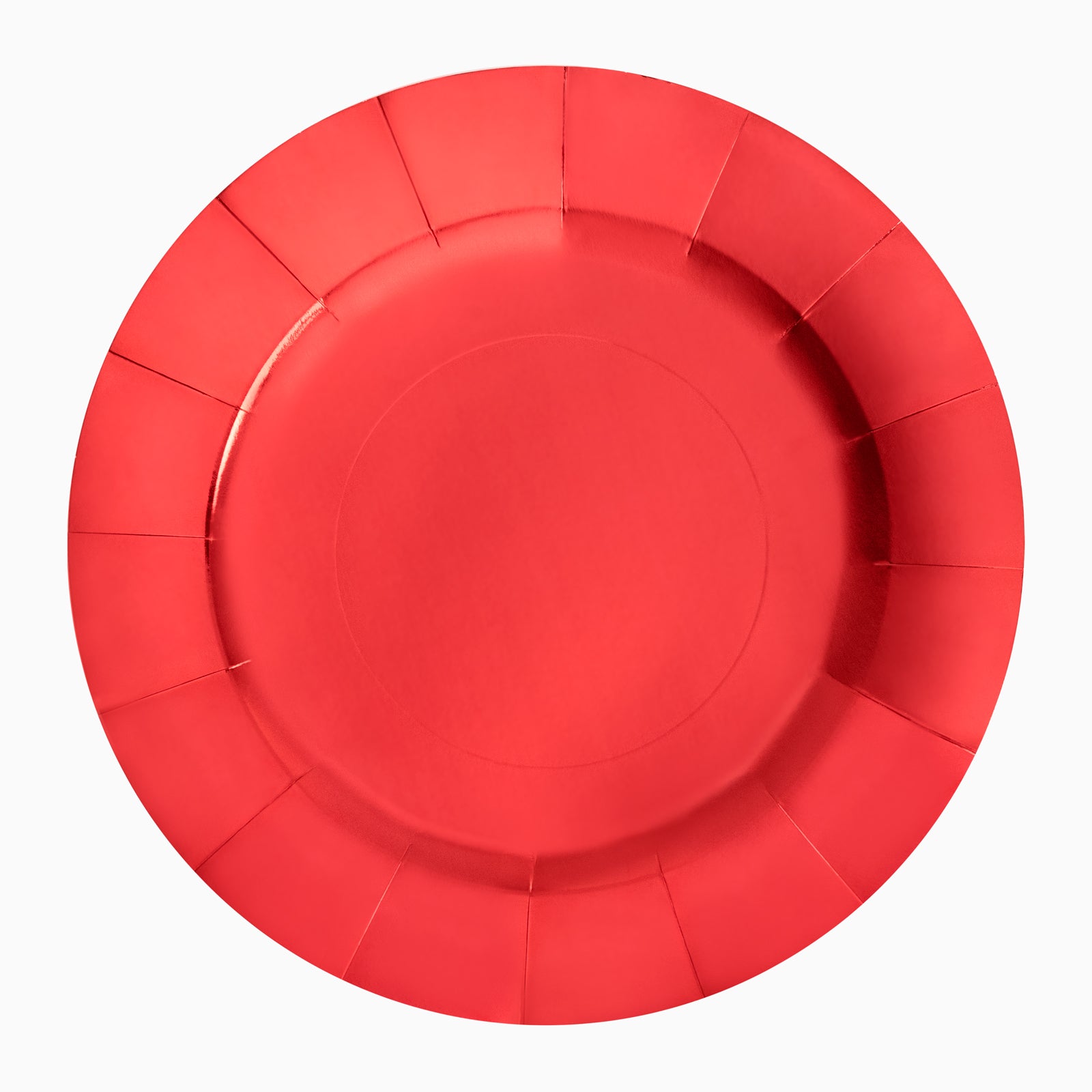 Bajoplato Cartón Llano Redondo Ø33 cm Rojo Metalizado 2 uds