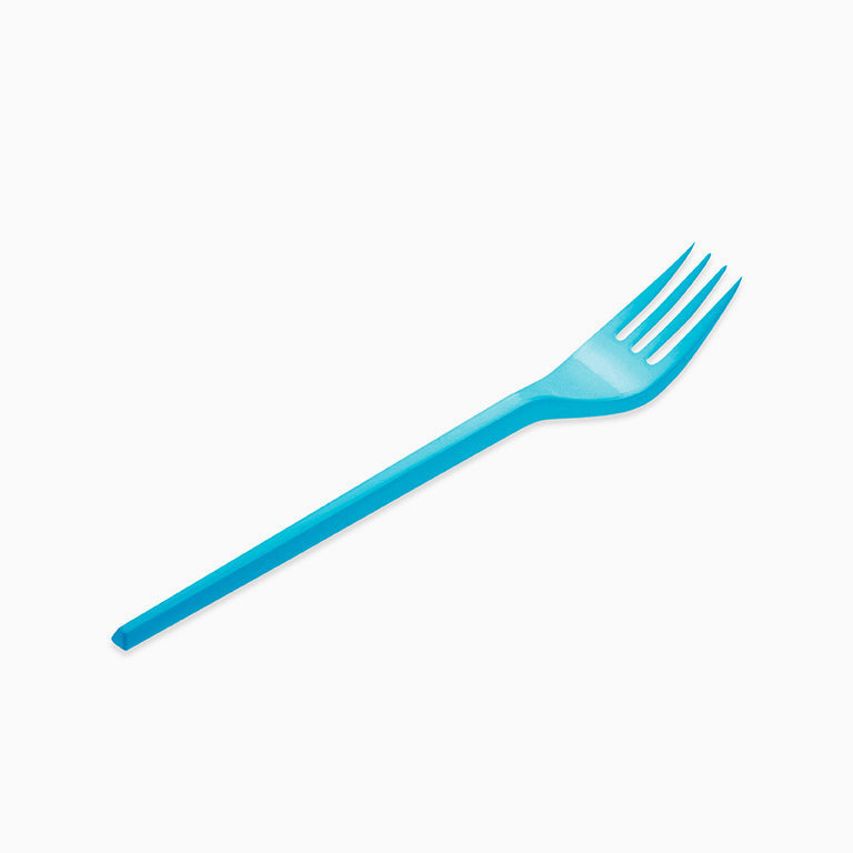Tenedor Plástico Reutilizable 16,5 cm Azul