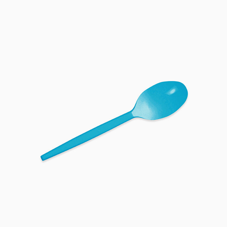 Cucharita Postre Plástico Reutilizable 12,5 cm Azul