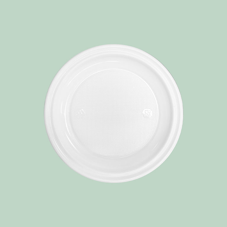 Plato Plástico Reutilizable PS Llano Redondo Ø25 cm Blanco 25 uds