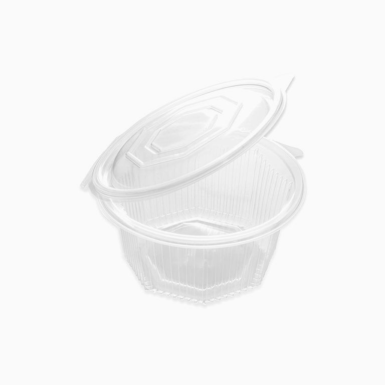 Envase Tapa Bisagra Redondo 1000cc 24 Uds Transparente