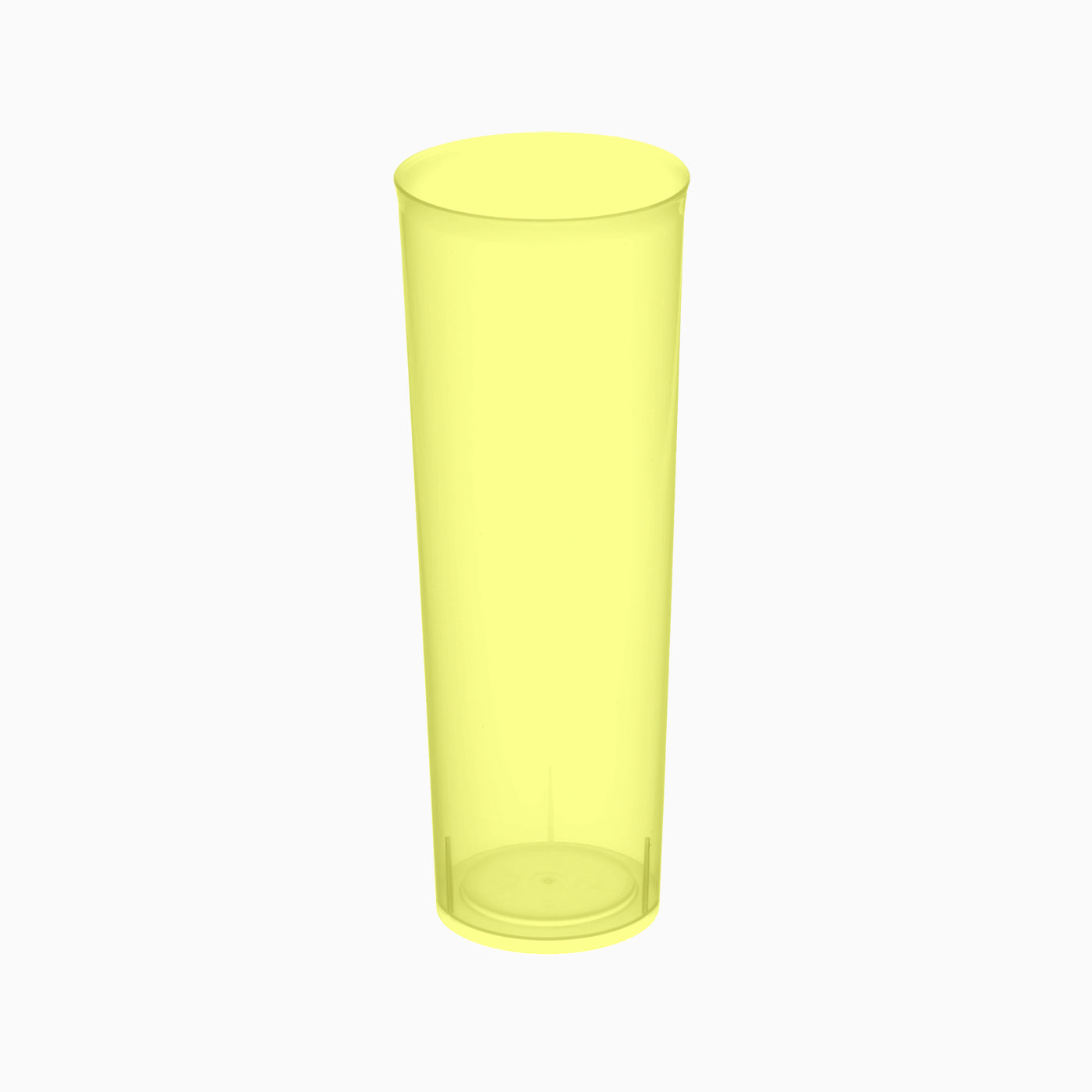 Vaso de Tubo Irrompible Plástico Reutilizable PP 300cc Amarillo 6 uds