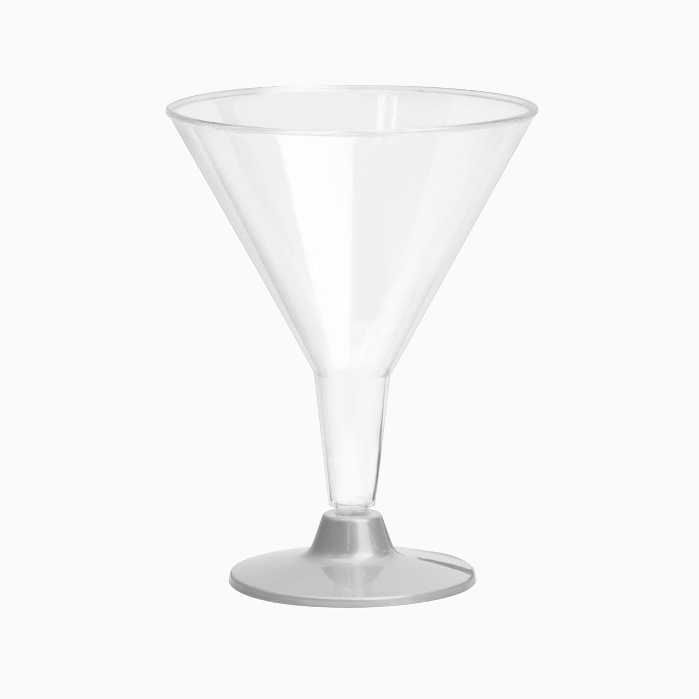 Copa Cocktail Transparente Con Pie Plata 180cc