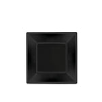 Plato Llano Cuadrado Plástico PS Reutilizable Premium  23 x 23 cm Negro (25 uds)