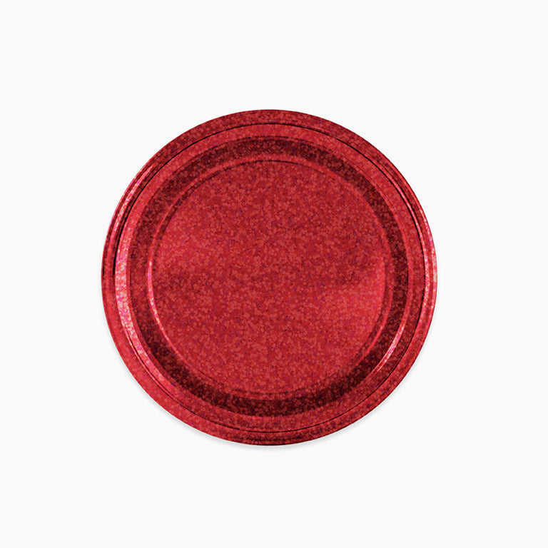 Plato Plástico Llano Redondo Glitter Ø 23 cm Rojo