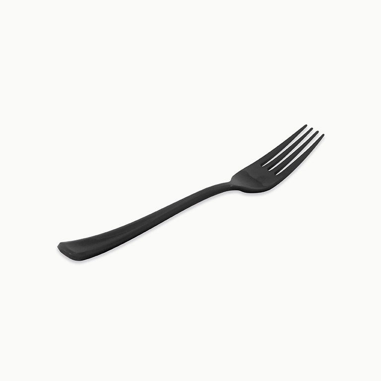 Tenedor Plástico Reutilizable Premium 18.5 cm Negro