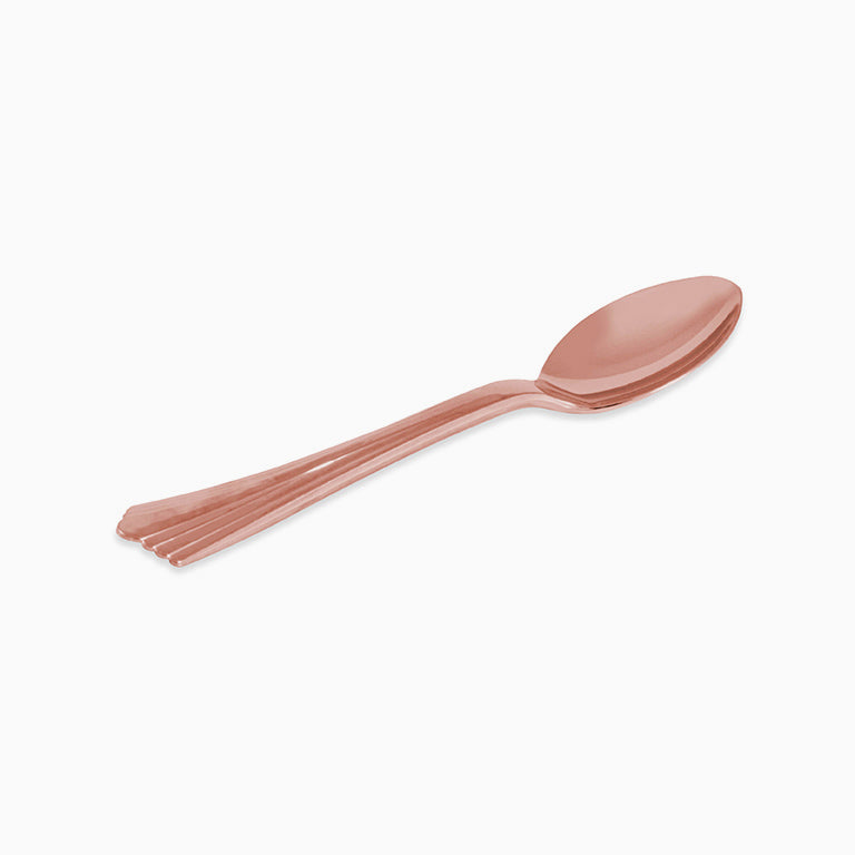 Cuchara Plástico Metalizado 16cm Oro Rosa