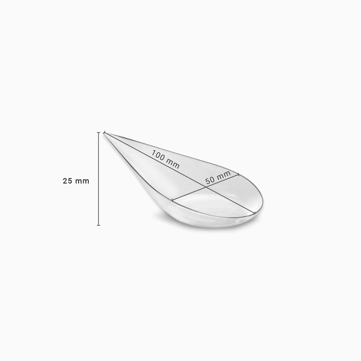 Cuchara Aperitivo Lágrima Finger Food Plástico Reutilizable 10,1 x 5 cm 50 uds Transparente