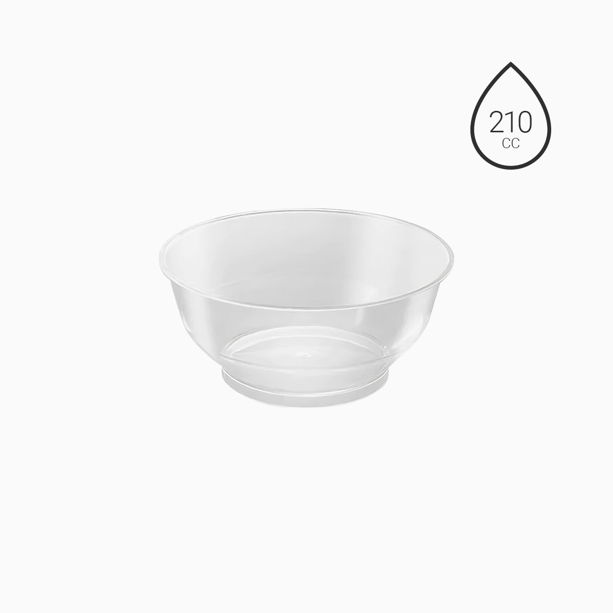 Bol Plástico Reciclable Redondo Grande Finger Food 210cc Transparente