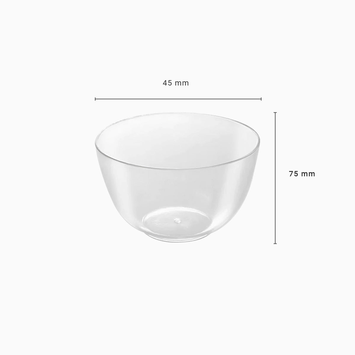 Bol Plástico Reciclable Redondo Mini Finger Food 130cc Transparente