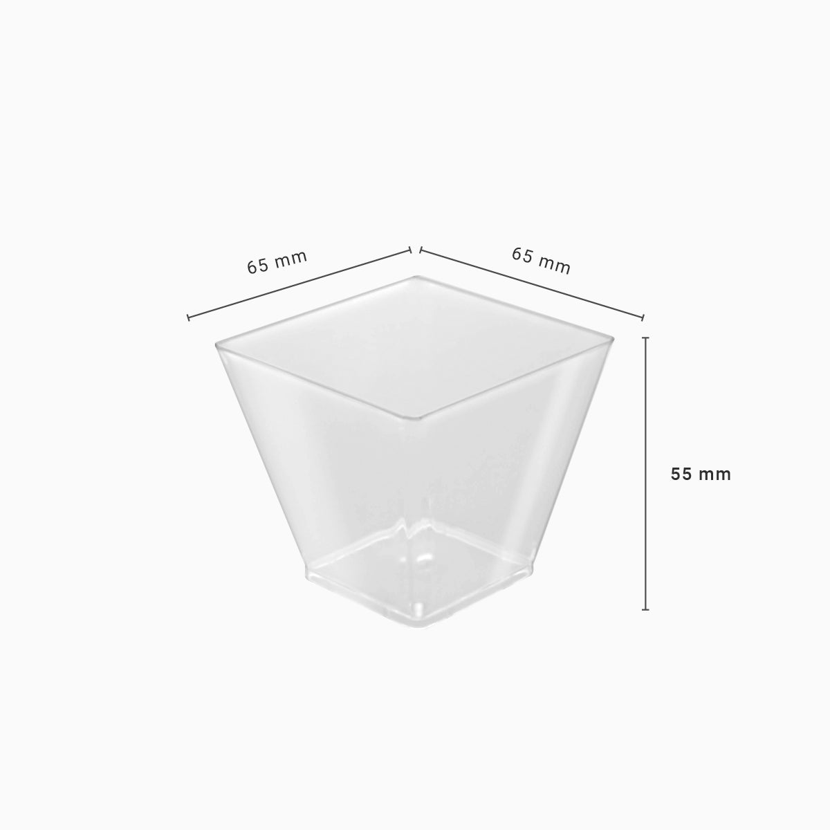 Bol Plástico Cuadrado Finger Food 120 cc Transparente