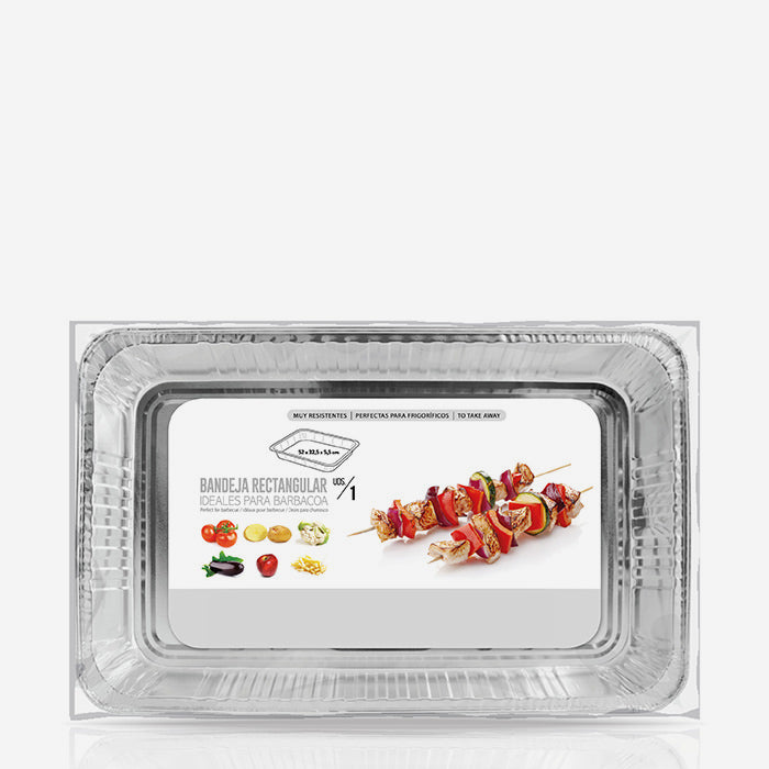 Bandeja Aluminio Extragrande Rectangular 24 uds