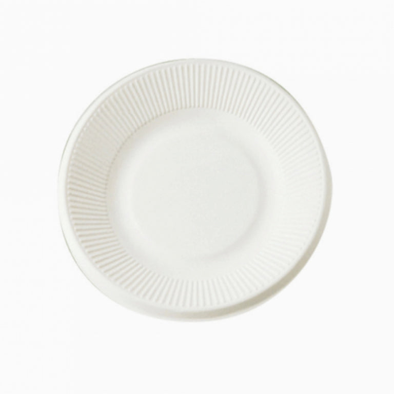 Plato Caña de Azúcar Llano Redondo Ø21 cm Blanco 50 uds