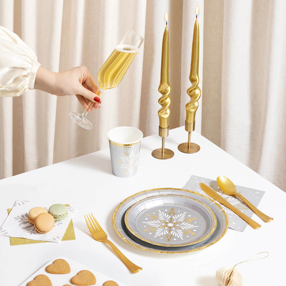 Tenedor Plástico Reutilizable Premium 18.5 cm Oro