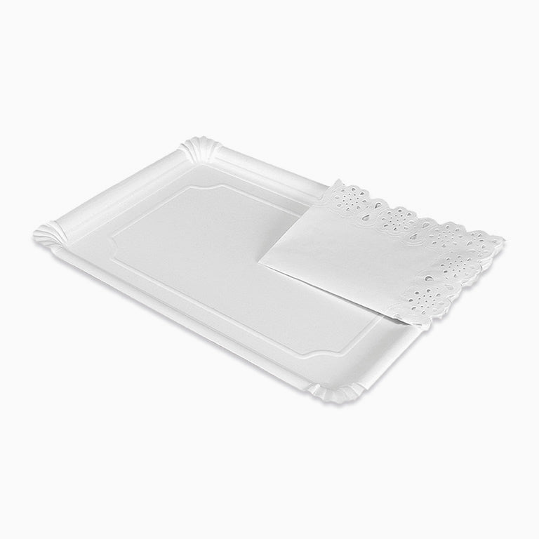 Bandeja Blonda Cartón Rectangular 31 x 38 cm Blanco