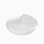 Bandeja Redonda Cartón con Blonda Ø 21 cm Blanco (3 uds)