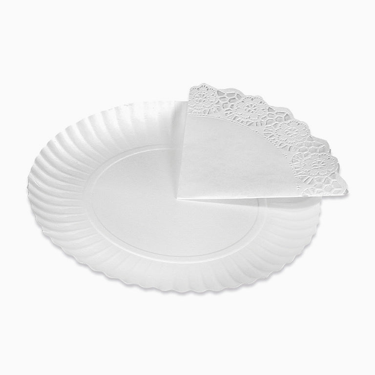 Bandeja Blonda Cartón Redonda Ø35 cm Blanco