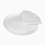 Bandeja Redonda Cartón con Blonda Ø 35 cm Blanco (1 ud)