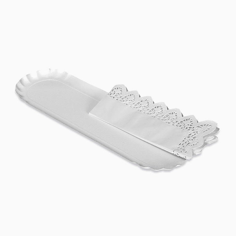 Bandeja Blonda Cartón Rectangular Brazo 10 x 36 cm Blanco