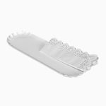 Bandeja Rectangular Brazo Cartón con Blonda 10 x 36 cm Blanco (144 uds)