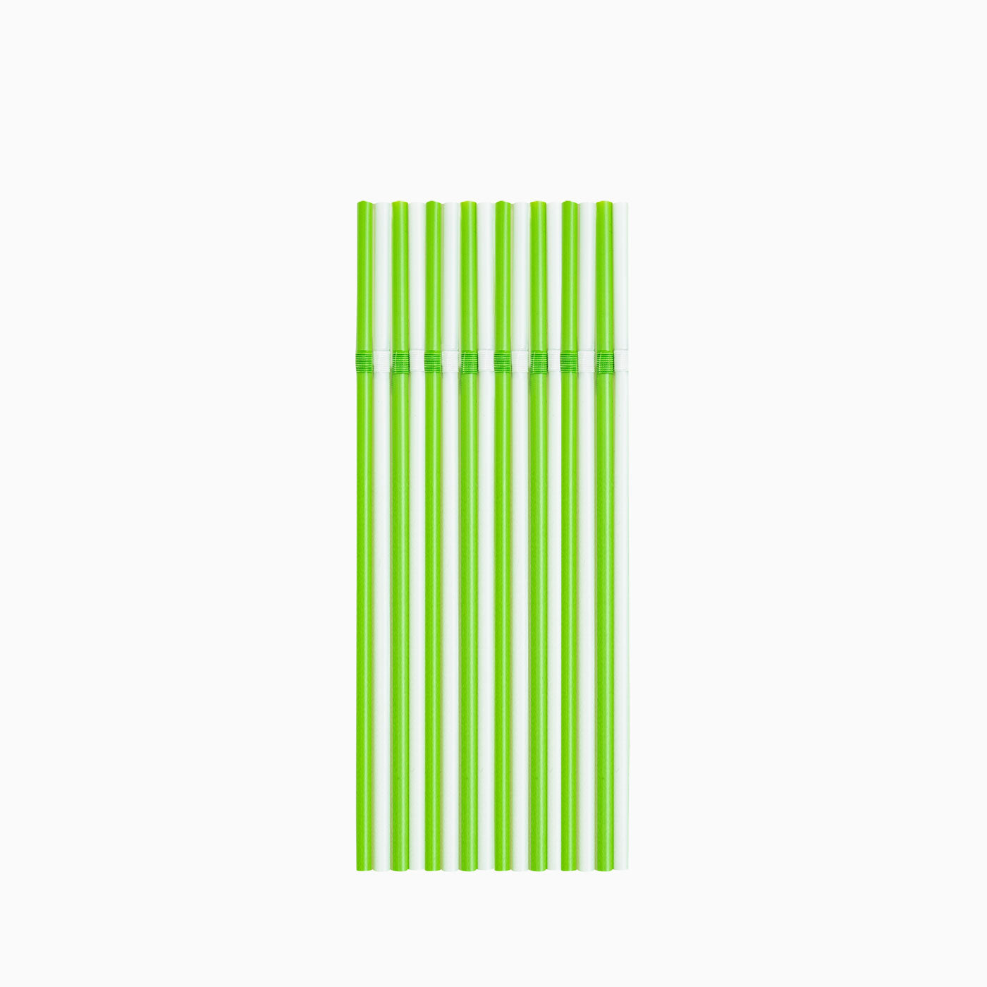 Pajitas PLA Flexibles 21 cm Verde Lima y Blanco