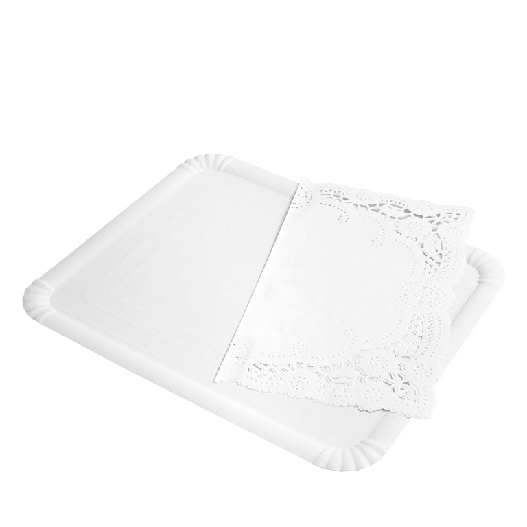 Bandeja Blonda Cartón Rectangular Extragrande 40 x 50 cm Blanco