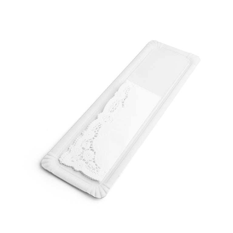 Bandeja Blonda Cartón Rectangular Brazo 13 x 44 cm Blanco