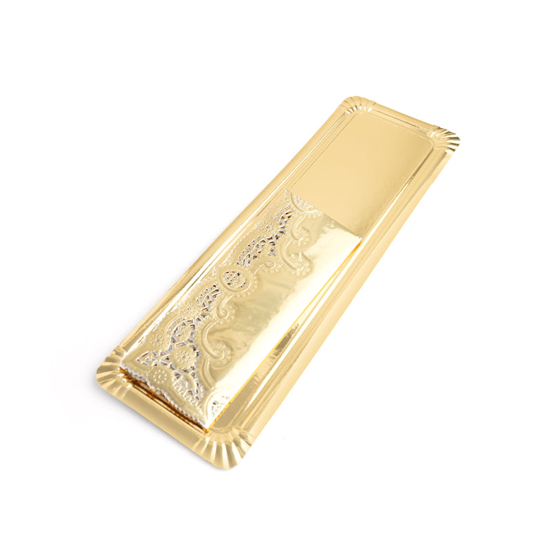 Bandeja Blonda Cartón Rectangular Brazo 13 x 44 cm Oro