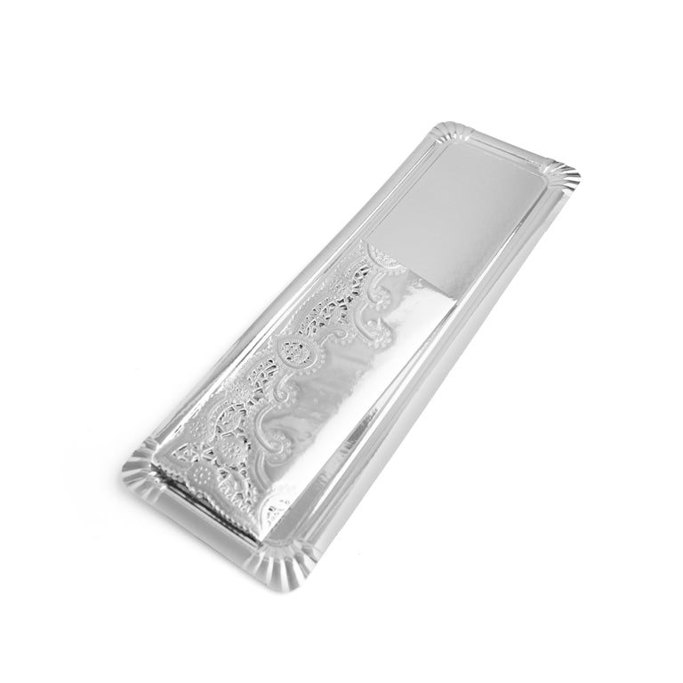 Bandeja Blonda Cartón Rectangular Brazo 13 x 44 cm Plata