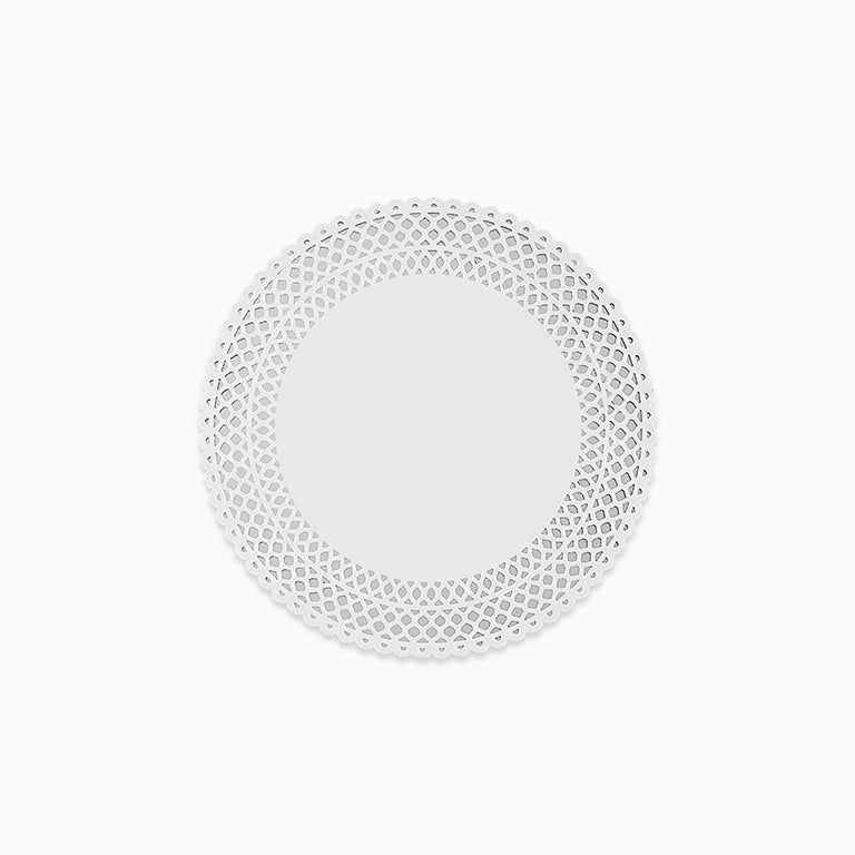 Blonda Papel Redonda Pequeña Ø21 cm Blanco