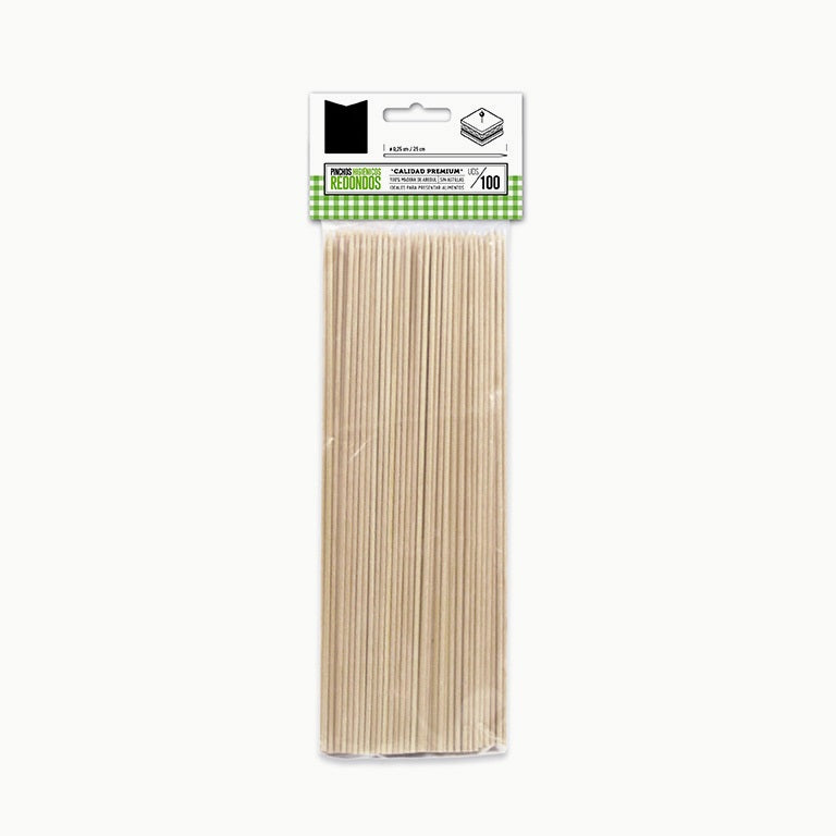 Brocheta Abedul Redondo Ø0,25 cm x 25 cm 4800 Uds